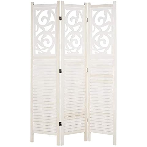 Hartleys 3 Panel Decorative Wooden Room Divider Cover