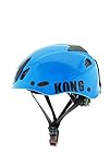 Kong - Mouse, color blue: Casco cómodo y bien ventilado, recomendado para montañismo, escalada de alpino y parques de aventura. Carcasa de ABS ultra resistente, correa de poliéster con cierre de presión, ajuste de tamaño rápido con sistema de ruedas. Equipado con agujeros pre...