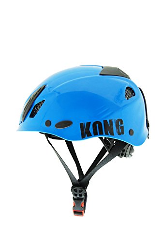 Kong. Mouse Sport. Casco da arrampicata, alpinismo, vie ferrate. Compatibile con cuffie e visiera. Casco di Sicurezza. CE EN 12492. 375g. Taglia Unica. Regolabile 52-64.cm. Made in Italy. Blu