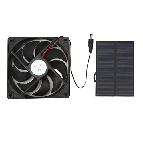banapoy Solarpanel-Ventilator-Bausatz, 12V 3W Tragbarer Solar Abluftventilator für Gewächshaus Innen Außen Dachboden Schuppen Camping Boot RV Haustier Häuser, Dachventilator-Ventilator