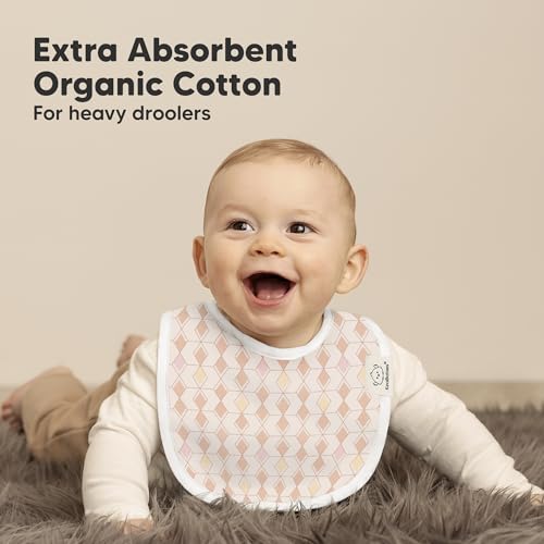 image for KeaBabies 8-Pack Organic Baby Bibs for Boys, Girls - Soft Cotton Drool