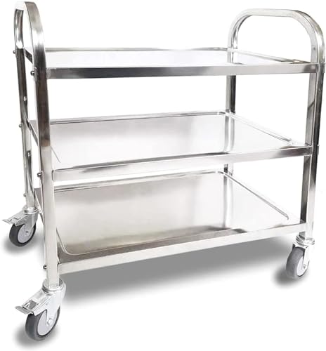 اي تي اي ان اي عربة ادوات من الستانلس ستيل من 3 طبقات مع عجل...