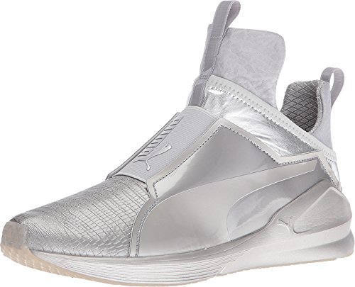 PUMA Women's Fierce Metallic Cross-Trainer Shoe, Silver, 7.5 M US