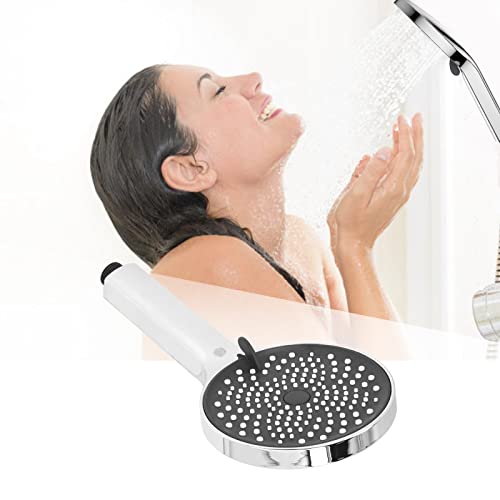 Ducha manual de alta presión TITA-DONG, ABS electrochapado, cabezal redondo para baño, plateado miniatura 4