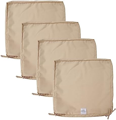 4Pcs Outdoor Patio Cushions Replacement Covers,Fit for Patio Furniture Sectional Sofa Chair Conversation Set Seat Cushion Pillow,Water-Resistant & Fade-Resistant Slipcover,22Lx22Wx4H Inch,Khaki