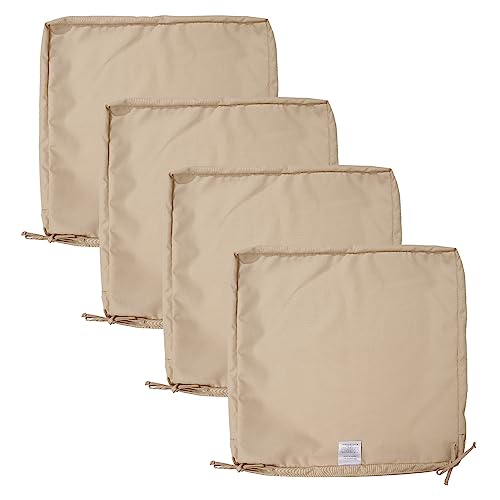 4Pcs Outdoor Patio Cushions Replacement Covers,Fit For Patio Furniture Sectional Sofa Chair Conversation Set Seat Cushion Pillow,Water-Resistant & Fade-Resistant Slipcover,22Lx22Wx4H Inch,Khaki #TOP19