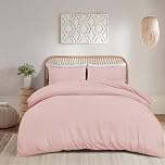 funky gadgets Double Duvet Set Blush Pink Soft Brushed Microfiber Plain Dyed Duvet Cover Sets with Pillow Cases- Plain Bedding Quilt Cover Set.