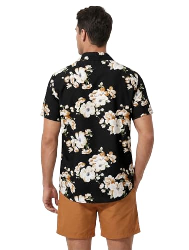 Image of DRESSFO Matchable Couples' Outfit Tropical Flower Leaf Print Button-up Shirt Or Strappy Dress