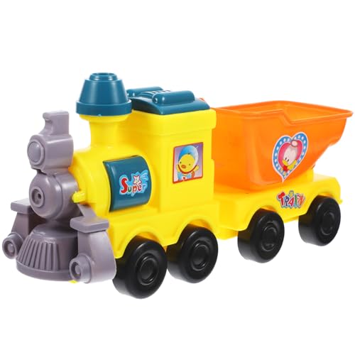 PHENOFICE 1 Juego Tren de Playa de Juguete moldes de Arena de Playa Juguete de Playa para niños Pala de Arena Cubo de Arena Playa Jugando Juguetes Agua Jugando Juguetes el plastico Yellow