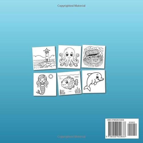 Ocean Coloring Book Bold and Easy: Large Print: Simple and Easy Designs with Bold Lines for Kids