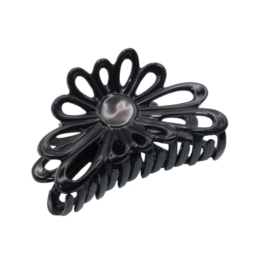 Pince à cheveux bureau et soirée Parcelona 7,6 cm noir uni chic