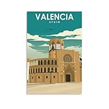 Jdheeh Vintage Valencia Spanien Reiseposter auf Leinwand, 