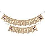 Sport Football Baby Shower Decorations for Boys and Girls, Welcome Baby Burlap Banner,Touchdown Football Baby Shower Sign and Flag, Game Time Party Supplies,Suitable for Oh Boy Twins Boys Football Themed Sport Décor,Football Gender Reveal Ideas, Football Player Concessions Party