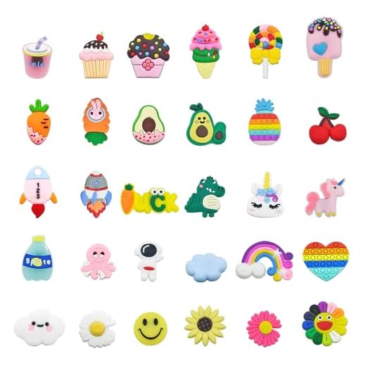 KQDRAVINE 30 Piezas de Pin Crocs, Pins para Crocs, Adornos de Dibujos Animados, Pines Extraíbles, Accesorios, Broches para Zuecos, Adornos DIY, Fiestas Infantiles, Niños, Niñas, Regalos