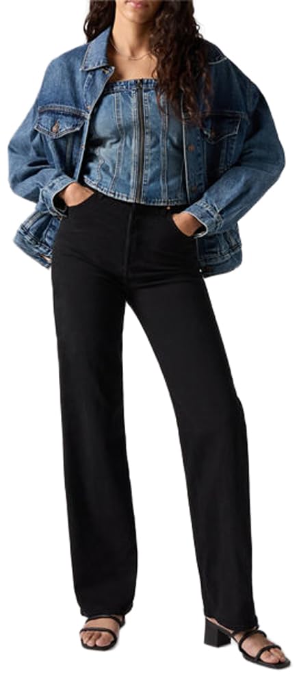 Levi's Women's Ribcage Full Length Jeans, Black Sprout., 31W x 32L