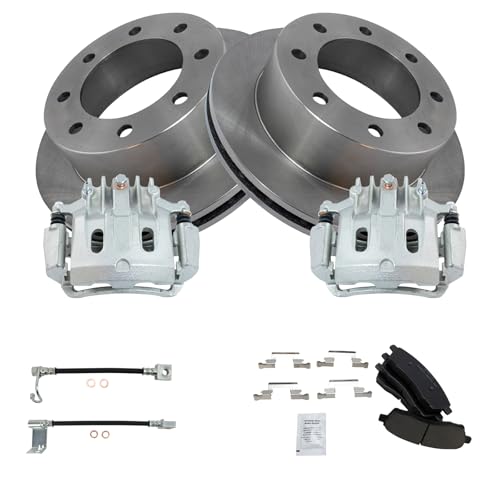 Image of TRQ Brake Pad & Rotor Kit Ceramic Compatible with 2002-2004 Ford F-250 Super Duty F-350 Super Duty