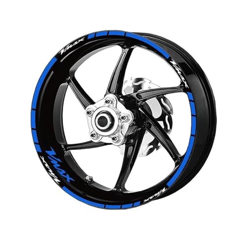 NMBZVE Felgenaufkleber Motorradzubehör Felgenaufkleber Reflektierende Felgenaufkleber Abziehbilder Reflektierende Felgen Für Y&amaha VMAX V-MAX(Style 2)