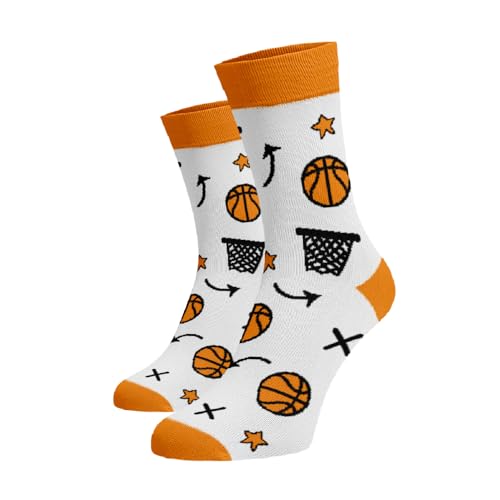 BENAMI | Lustige Socken mit Basketball-Muster | Baumwoll-Hochsocken für...