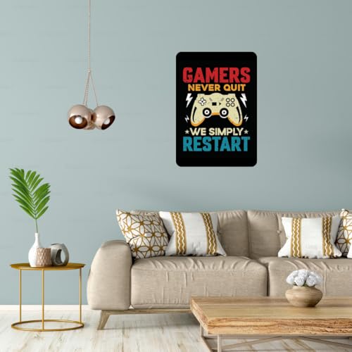 Image of Zesta Bathroom Decor Items Washroom Decor Tin Sign | Aesthetic Posters Wall Poster for Bedroom | Magnetic Cafe Decoration Items /Restaurant Decorations Items | Quirky Home Decor Bar Accent (Gamer(3))