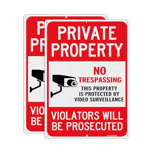 Plaque en métal No Trespassing Private Property T&R lot de 2