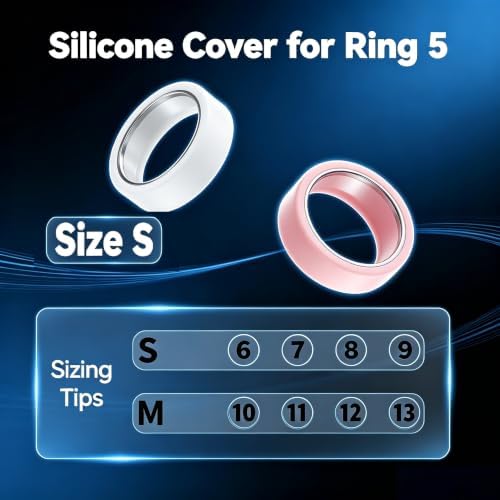 Silicone Case Compatible with Oura Ring 5, 2-Pack Smart Ring Protectors, Soft Anti-Scratch Protective Sleeves,Pink+ White,Small - 1
