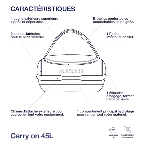 Aqualung Explorer - Reisetaschen für Tauchen von 45L bis 120L, Wasserdichtes PVC, mit Innenfächern, Teleskopgriff und Robusten Rollen, Ideal für Ihre Unterwasserabenteuer