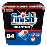 Finish Quantum Dishwasher Pods, No Pre-Rinse Dishwasher Detergent Soap Removes 24HR Dried-On Stain and Grease, Leaving a Virtually Spotless Shine, 84 Count