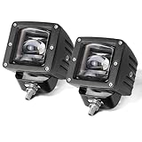 AKD Part 3' SAE LED Fog Lights Street Legal DOT Approved Square LED Cubes Cut-off Beam Fog Pods Lights 2pcs for Trucks Pickup SUV Car Wrangler Toyota Nissan Ram