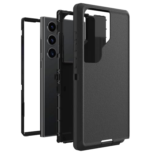 Image of Case for Galaxy S23 Ultra, Heavy-Duty Tough Rugged Shockproof Drop Protective Cover Cases for Samsung Galaxy S23 Ultra, Black