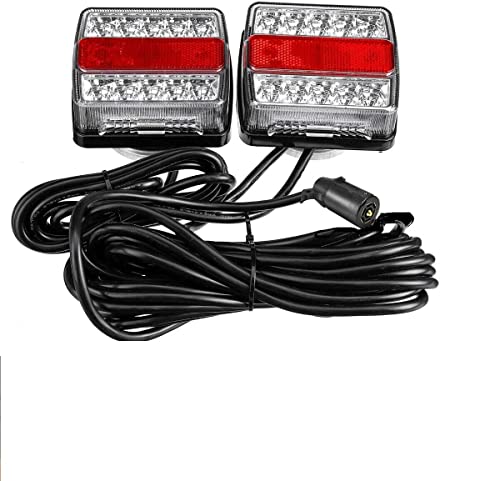 POWERED 12V Magnetic LED American Trailer Towing Light Cable...