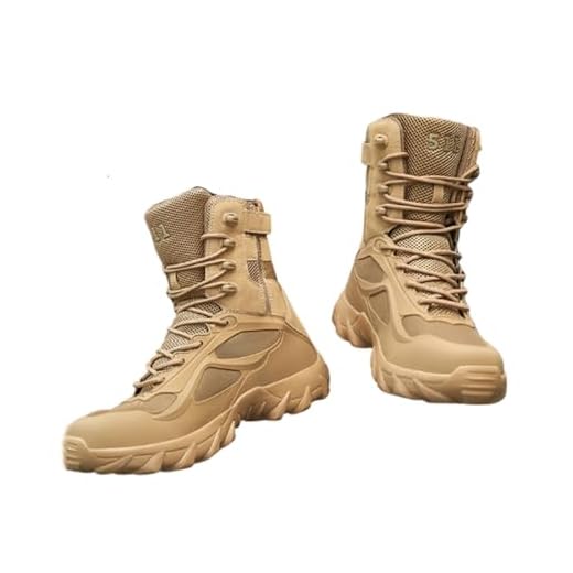 Sapatas Táticas Dos Esportes Exteriores Dos Homens, Botas De Segurança De Combate Respiráveis Com Zíper Lateral Externo Masculino, Botas Militares Do Deserto Das Botas Do Trabalho (Color : Brown, Si