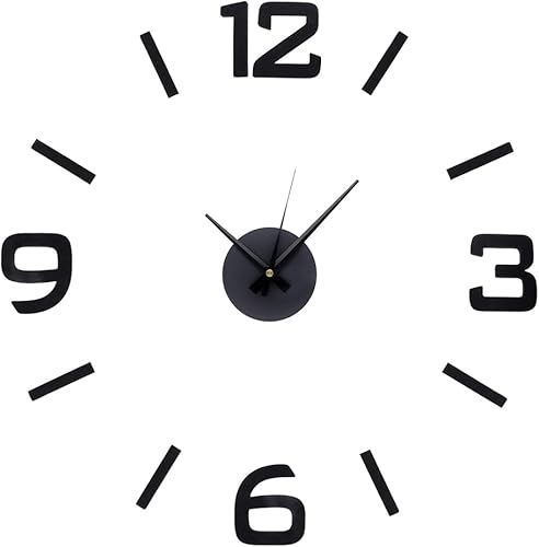 MPM - Reloj de pared negro de calidad DIY, reloj de pared 3D de bricolaje, diseño moderno, reloj de pared de material EVA, decoración de reloj de