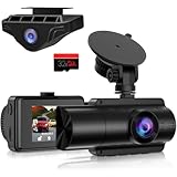 LAMONKE ドライブレコーダー 3カメラ 4K Wi-Fi搭載 小型ドラレコ 前後カメラ 4K+2K 360度全方位保護 GPS内蔵 超強暗視機能 WDR HDR 24時間駐車監視 動体検知 衝撃録画 ループ録画 32GBカード付き (3カメラ-前後車内)