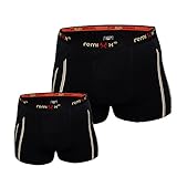REMIXX 6 Herren Boxershorts Boxer für Männer Shorts Schwarz Streifen Baumwolle (M, 6.Stück)