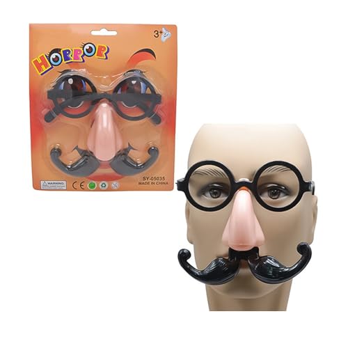 面白い鼻変装メガネ 2個メガネおもちゃ 口ひげ 鼻付き変装メガネ ィー眼鏡 ひげメガネ 大きな鼻のメガネ 変装口ひげ おもしろ パーティーメガネ 面白いパーテ 口ひげ付き変装メガネ