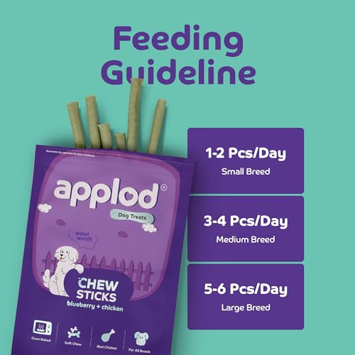 Image of Blueberry & Chicken Chew Sticks for Puppies & Adult Dogs | Soft & Chewy Training Treats for All Breeds | Healthy Easy-to-Chew Dog Snacks | 70g