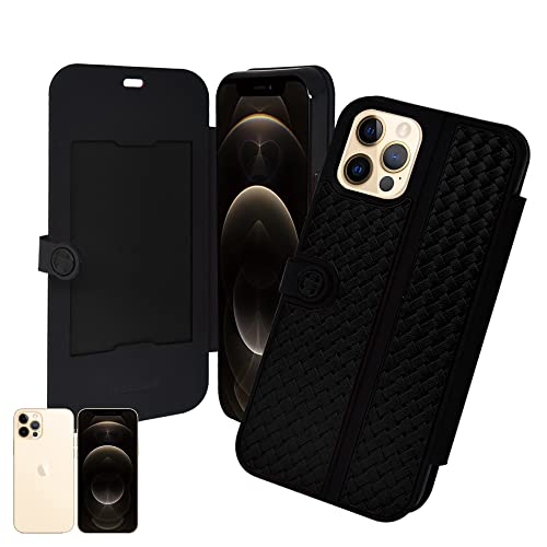 �V�Y�J�E�B�� iPhone12 / iPhone12 Pro �蒠�^ �P�[�X �J�o�[ �J�[�h�|�P�b�g �X���C�h IC�J�[�h�Ή� �V���v�� �J���t�� �J�o�[ �� mesh �T�C ���b�V�� Black(���F)