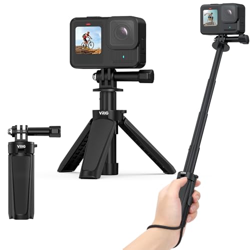 VRIG TP29 Extenable Mini Camera Tripod,Portable Small Handle Grip Desktop Webcam Selfie Stick Tripod...