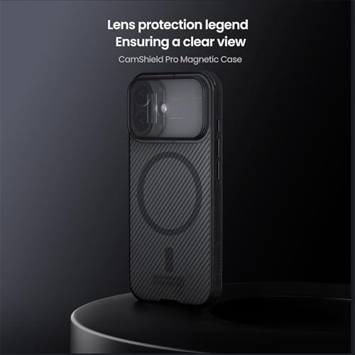 Image of Nillkin Case for Apple iPhone 17 (6.3 inch Inch) Camshield Pro Magnetic Case Works with Magsafe Charger Camera Slider Double Layered Protection TPU + PC (Corner Impact Air Bags) Transparent Black Color