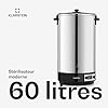 Klarstein KonfiStar 60 Digital - Stérilisateur automatique, Distributeur de boissons chaudes, 60 Litres, 2500 Watt, 30-100 °C, Minuterie, fonction réchauffage, acier inoxydable poli