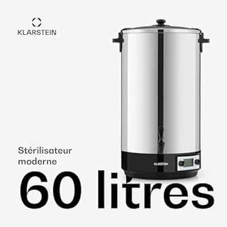 Klarstein KonfiStar 60 Digital - Stérilisateur automatique, Distributeur de boissons chaudes, 60 Litres, 2500 Watt, 30-100 °C, Minuterie, fonction réchauffage, acier inoxydable poli