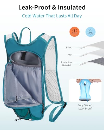ECOHUB Hydration Backpack with 2L Water Bladder, Lightweight Running Hydration Pack for Men Women, Breathable Hiking Cycling Backpack for Outdoor Sports Marathon Travel