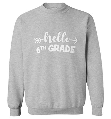 Haase Unlimited Hello 6th Grade - Back to School Youth Fleece Crewneck Sweater