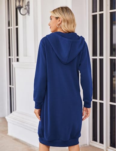 Zeagoo Women's Zip Up Hoodies Oversized Fleece Long Tunic Sweatshirts Casual Long Sleeve 2024 Fall Hoodie Jacket Coat