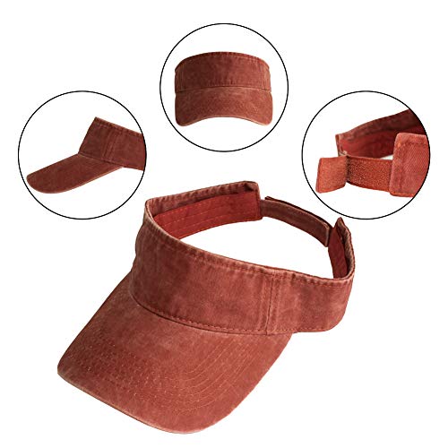 Image of HH HOFNEN Sports Sun Visor Hats Cotton Twill Ball Adjustable Sun Caps for Men Women