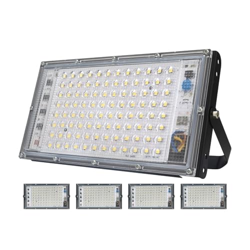 Foco LED exterior 100W IP65 impermeable contra lluvia para ahorrar luz en iluminación paisaje