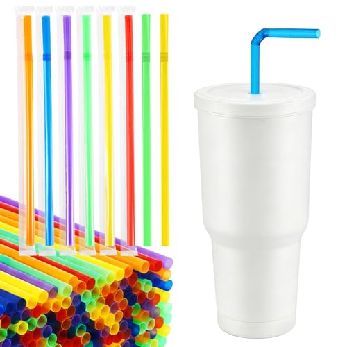 FoldTier 100 pitillos desechables flexibles de 30 cm miniatura 1