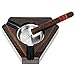 Prestige Import Group - Triangular Maple Lacquer 3 Cigar Ashtray - Dark Maple Wood and Black Accents