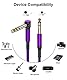 RUXELY 6.35mm TRS Gitarrenkabel 3M 2-Stück,90 Grad 1/4 Stecker Stereo Instrumentaenkabel,6.3 Klinke Guitar Cable,Symmetrische Audiokabel für E-Gitarre,Bässe,Tastaturen,Verstärker,Amp,Lautsprecher