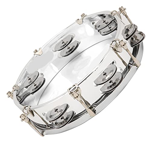 Tamboerijn, Fewer Vibrations, Adjustable Tone, Metal Bell, Hand Drum for Percussion Education (Transparent color)